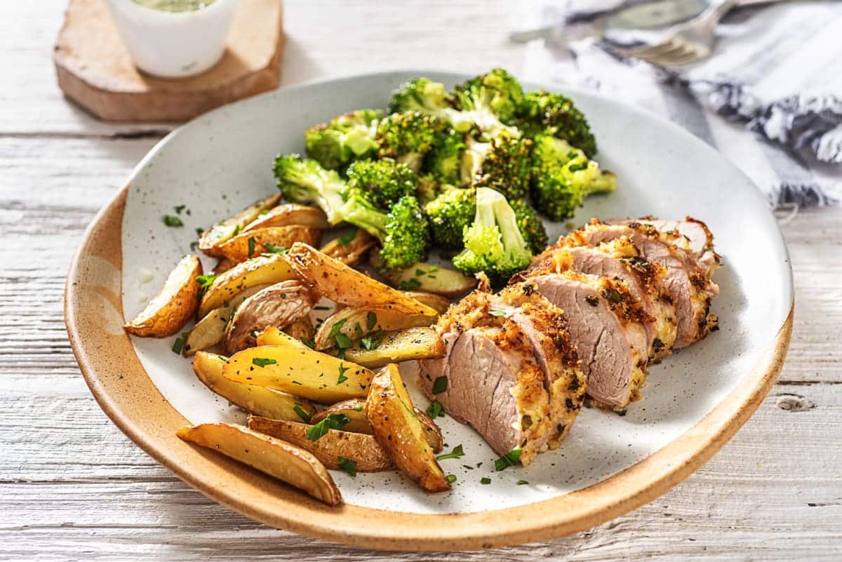 Pork Tenderloin In White Plate