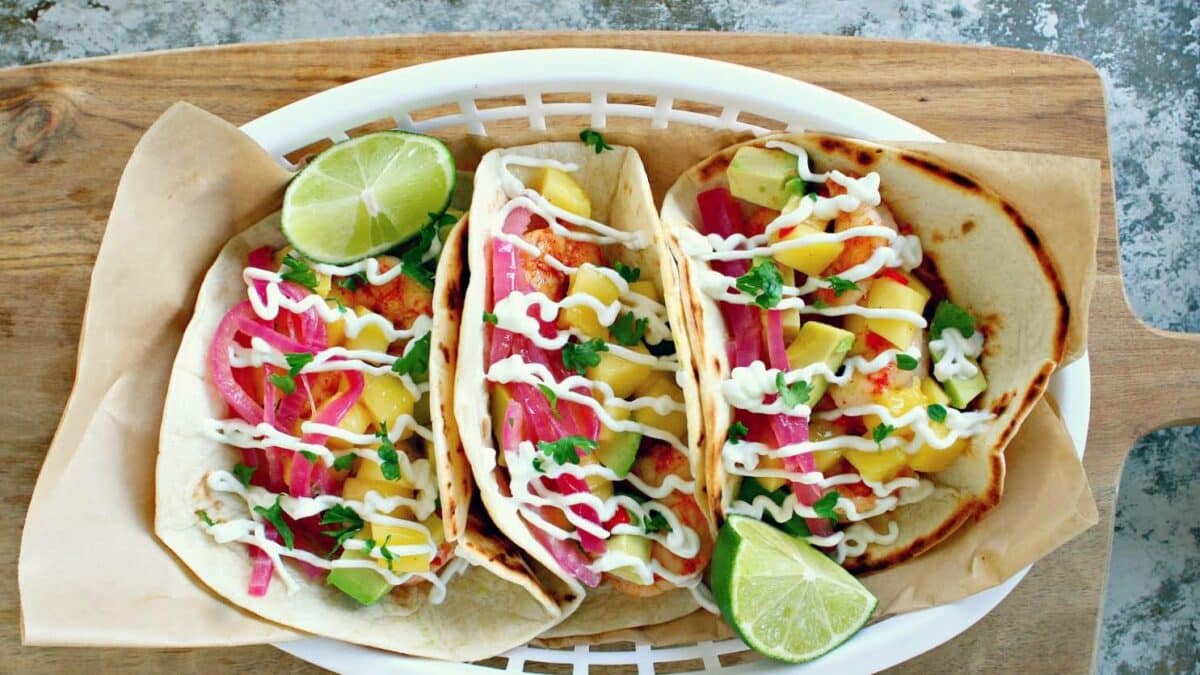 Shrimp Tacos With Mango Habanero Salsa