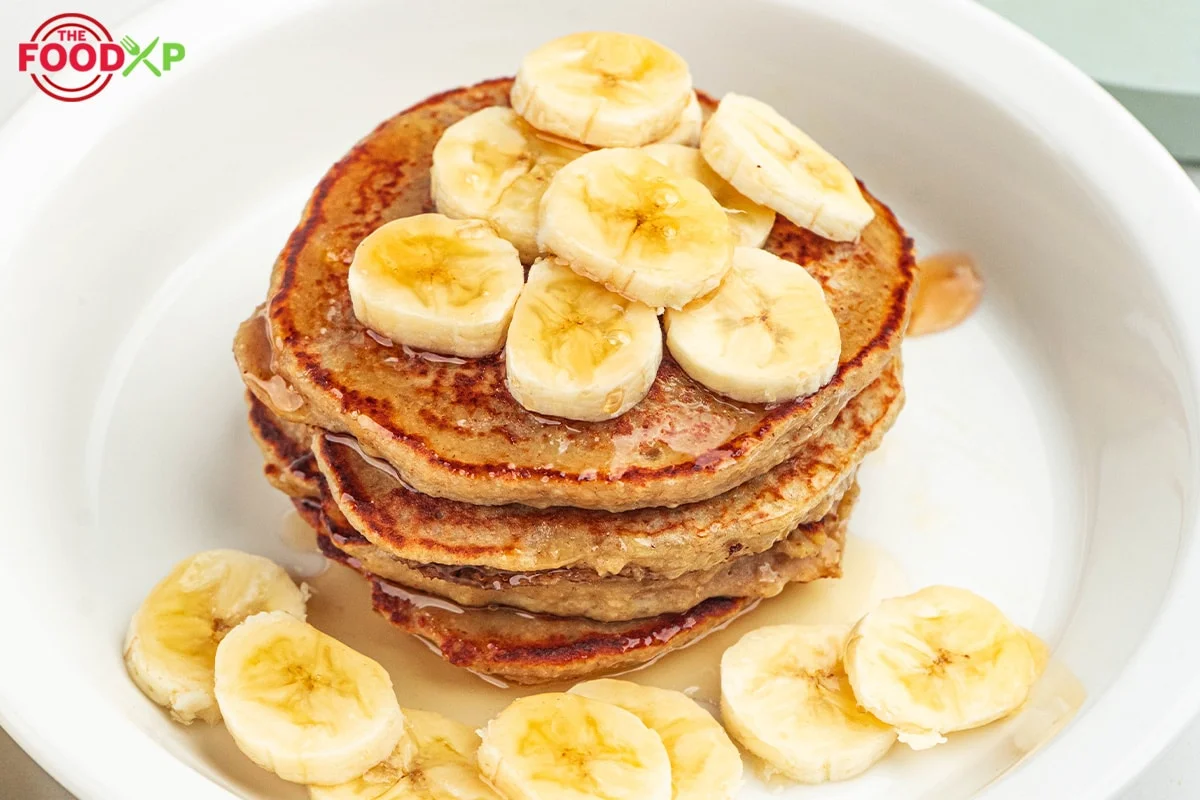 Feature of Banana cottage cheese pancakes