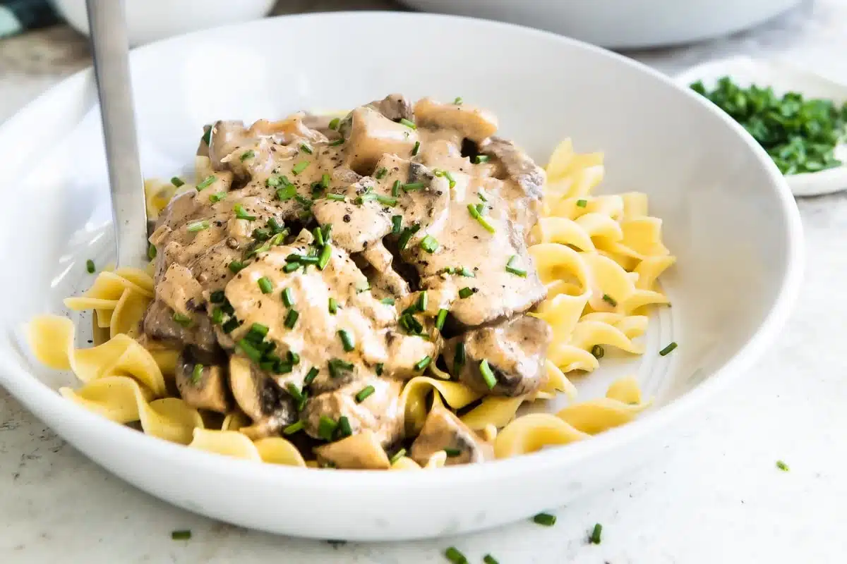 Stroganoff Served With Pasta